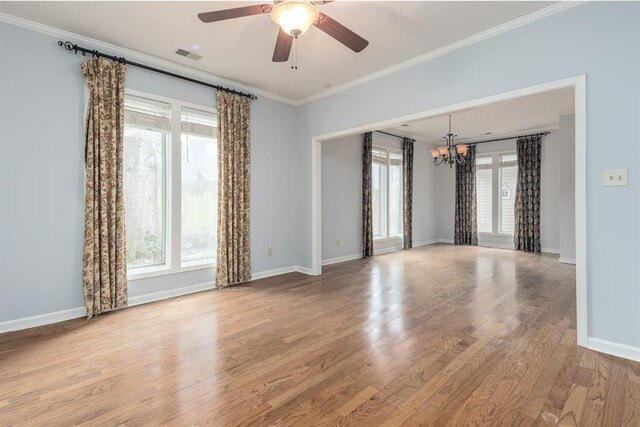 2958 Millers Pond Dr, Memphis, TN 38119 - spare room featuring crown molding, plenty of natural light, and light hardwood / wood-style floors