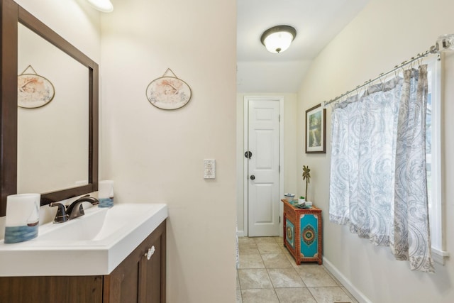 479 Elora Rd, Elora, TN 37328 - bathroom with vanity, baseboards, and tile patterned flooring