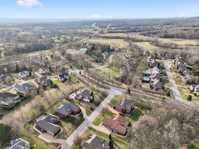 aerial view with a residential view