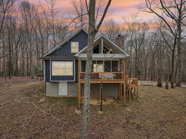 exterior space with a wooden deck