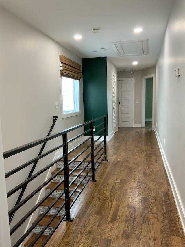 hallway featuring hardwood / wood-style floors