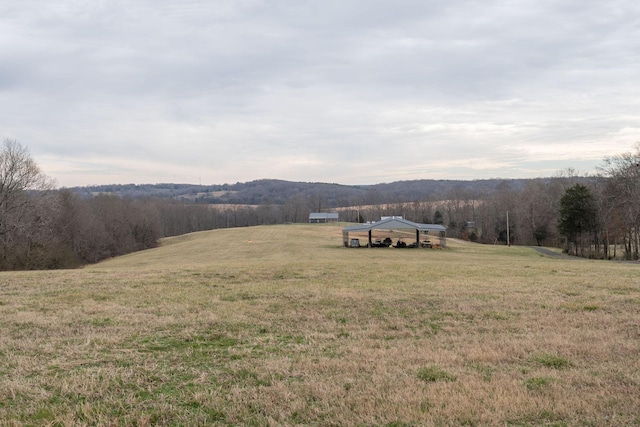 mountain view with a rural view