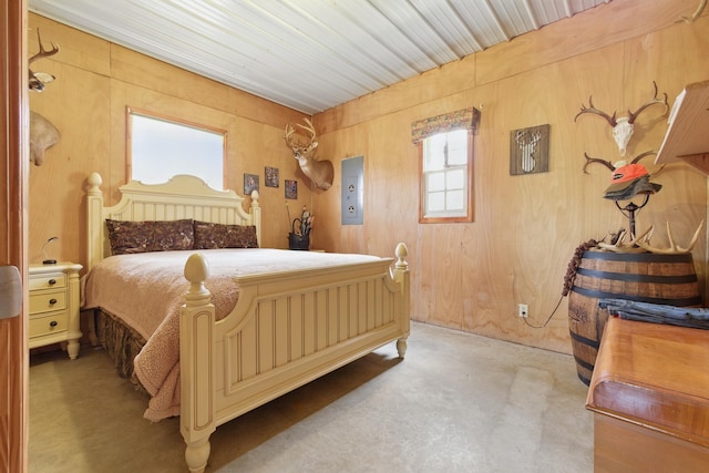 474 Bartlett Hollow Rd, Petersburg, TN 37144 - bedroom with electric panel and wooden walls