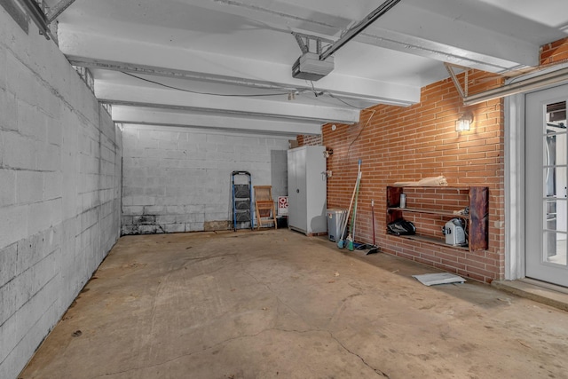 garage featuring a garage door opener