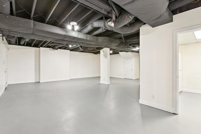 finished basement with baseboards