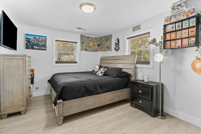 bedroom featuring light hardwood / wood-style floors