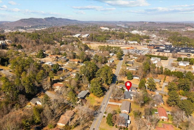 drone / aerial view with a mountain view