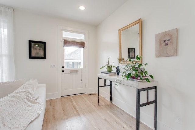 entryway featuring light hardwood / wood-style flooring