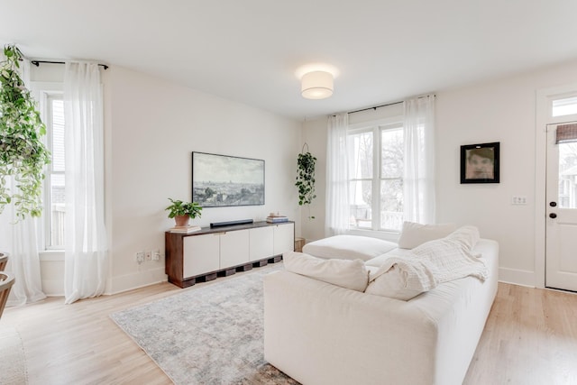 living room featuring light hardwood / wood-style flooring