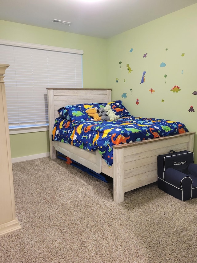 bedroom with carpet floors