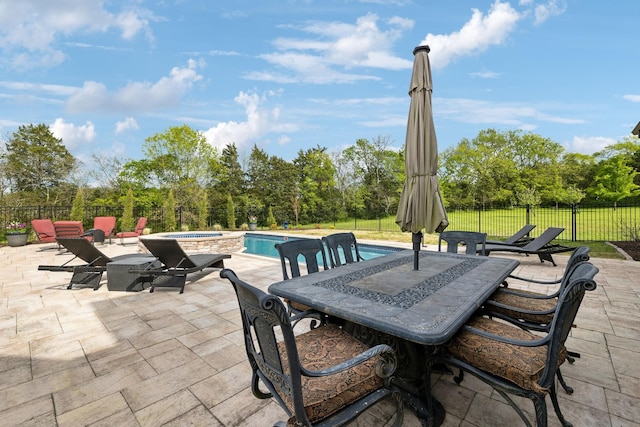 8760 Rocky Fork Rd, Smyrna, TN 37167 - view of patio / terrace with a pool with connected hot tub and fence