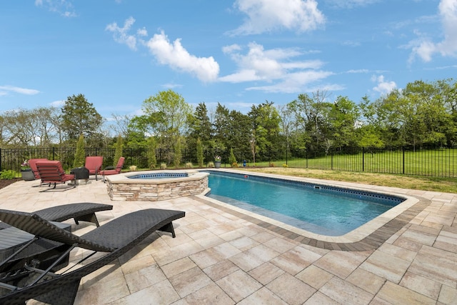 8760 Rocky Fork Rd, Smyrna, TN 37167 - view of pool featuring a patio, a pool with connected hot tub, and fence
