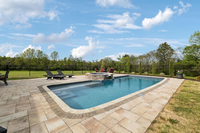 8760 Rocky Fork Rd, Smyrna, TN 37167 - view of pool with a patio, fence, and a pool with connected hot tub
