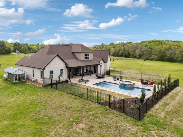 8760 Rocky Fork Rd, Smyrna, TN 37167 - view of pool featuring a fenced backyard, a patio, and a yard