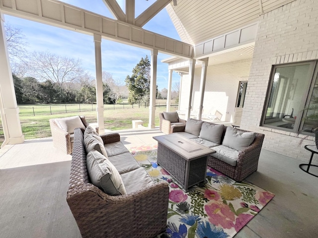 view of patio featuring an outdoor hangout area