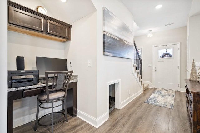 interior space with light wood-type flooring