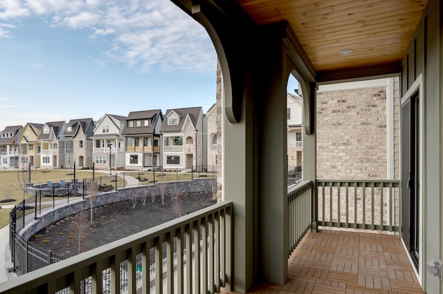 balcony featuring a residential view