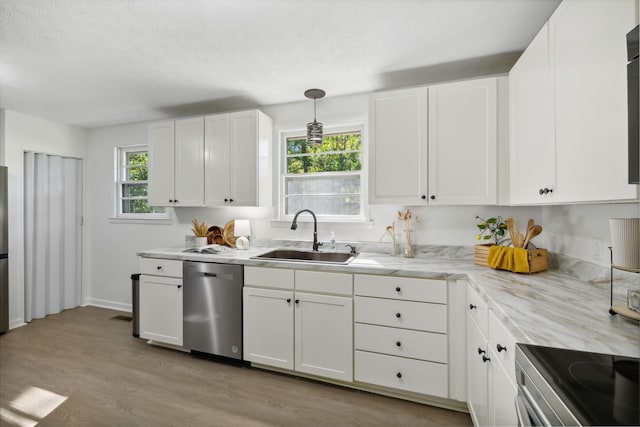 6992 Mill Creek Rd, Lyles, TN 37098 - kitchen featuring a sink, white cabinetry, and dishwasher