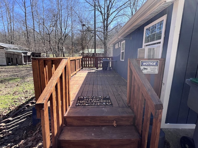 6992 Mill Creek Rd, Lyles, TN 37098 - wooden terrace with cooling unit