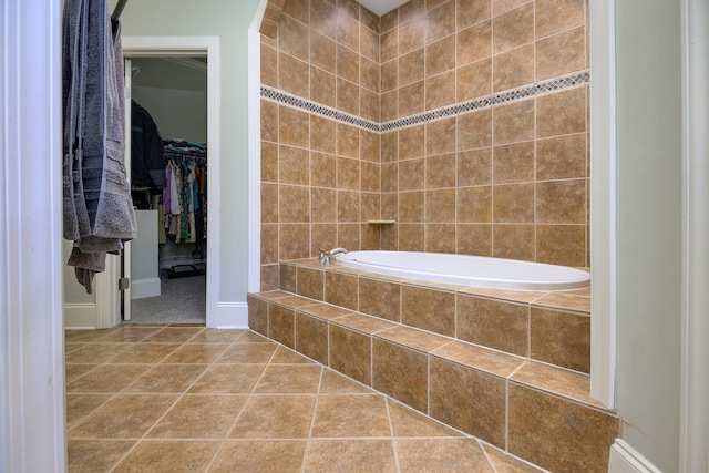 1416 Station Four Ln, Old Hickory, TN 37138 - bathroom with tiled tub and tile patterned floors