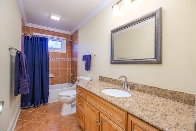 1416 Station Four Ln, Old Hickory, TN 37138 - full bathroom with ornamental molding, shower / bath combo, vanity, and toilet
