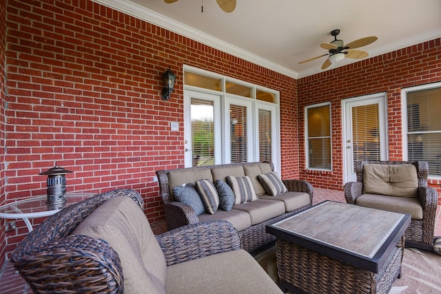 1416 Station Four Ln, Old Hickory, TN 37138 - view of patio with outdoor lounge area and ceiling fan