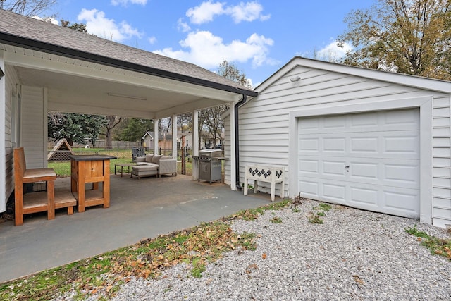 view of garage