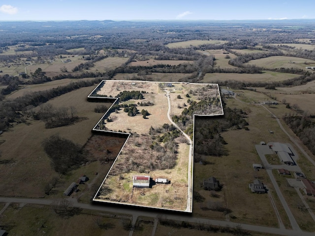 bird's eye view featuring a rural view