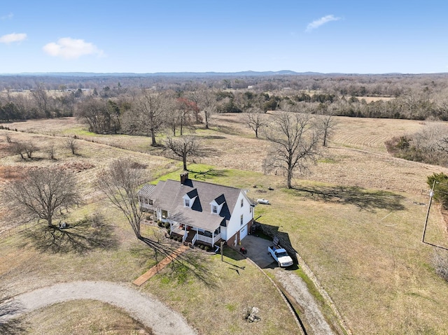 bird's eye view with a rural view