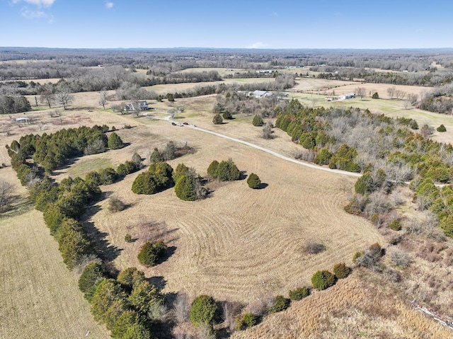 bird's eye view featuring a rural view