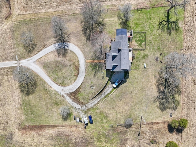 drone / aerial view featuring a rural view