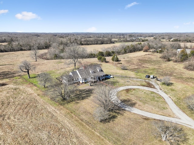 bird's eye view featuring a rural view