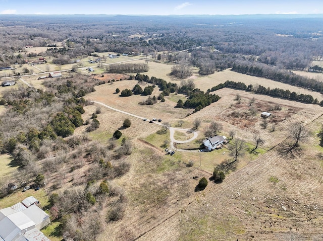 drone / aerial view featuring a rural view