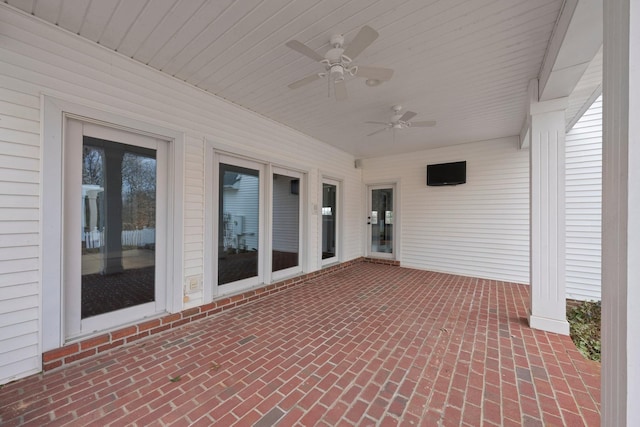 view of patio / terrace with ceiling fan