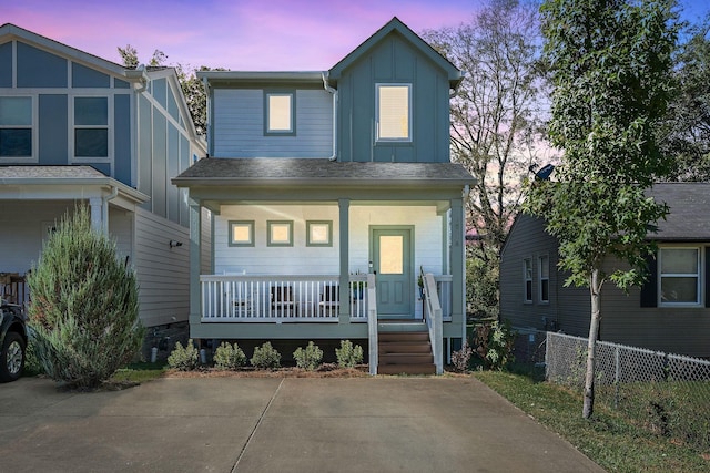 view of front of property with a porch