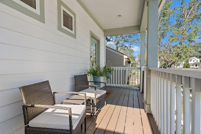 deck with covered porch