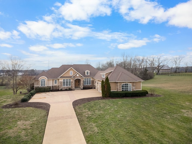 ranch-style house with a front yard