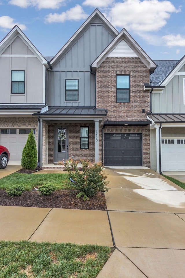 view of property featuring a garage