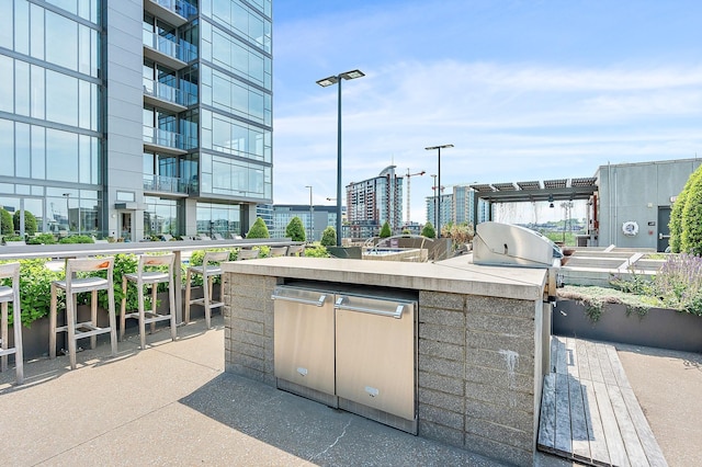 view of patio with area for grilling