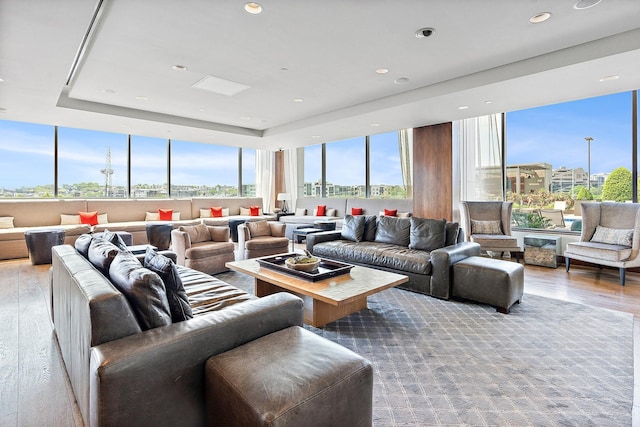 living room featuring hardwood / wood-style flooring