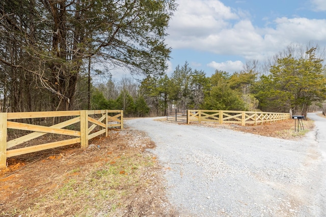 view of road with a gate