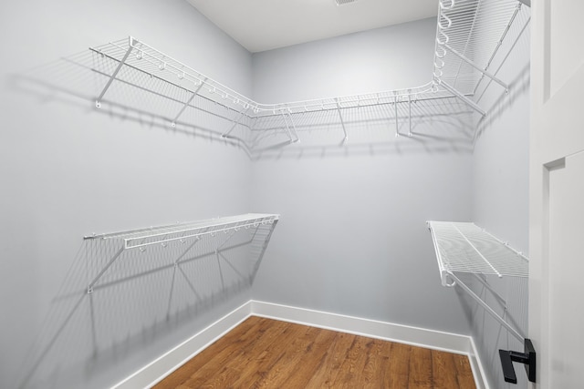 spacious closet featuring wood finished floors