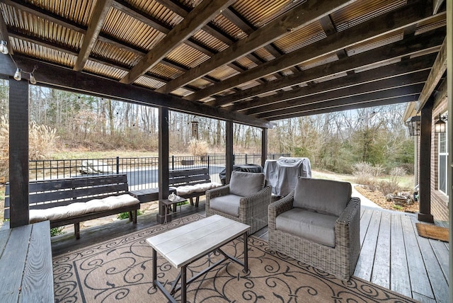 deck with outdoor lounge area