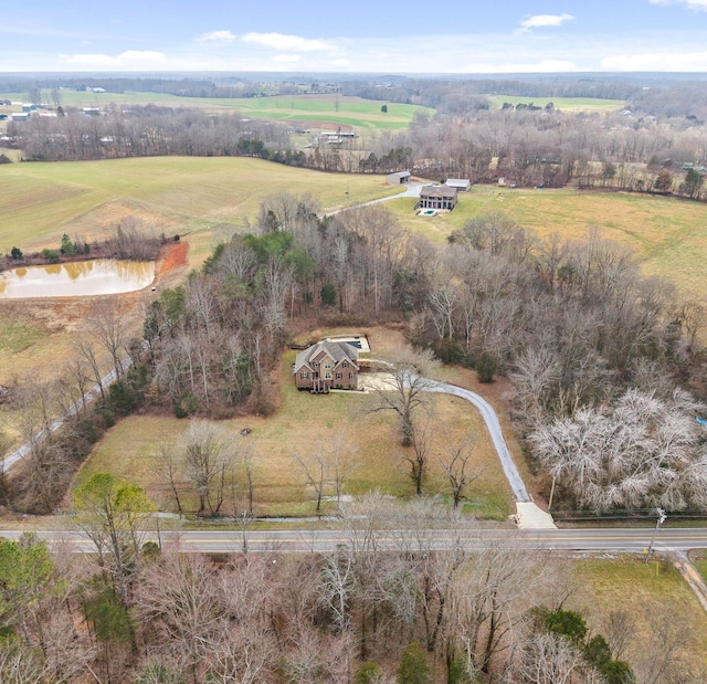 aerial view with a rural view