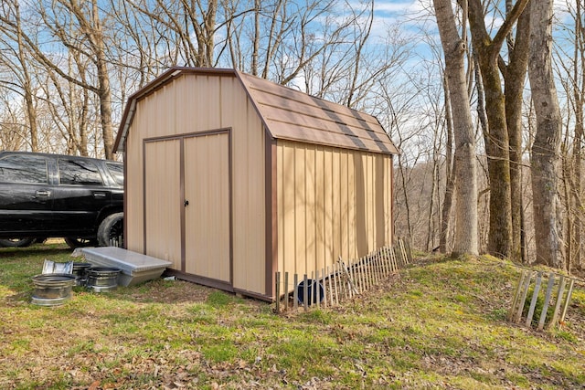 view of shed