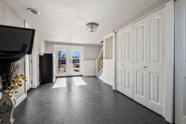 interior space featuring french doors