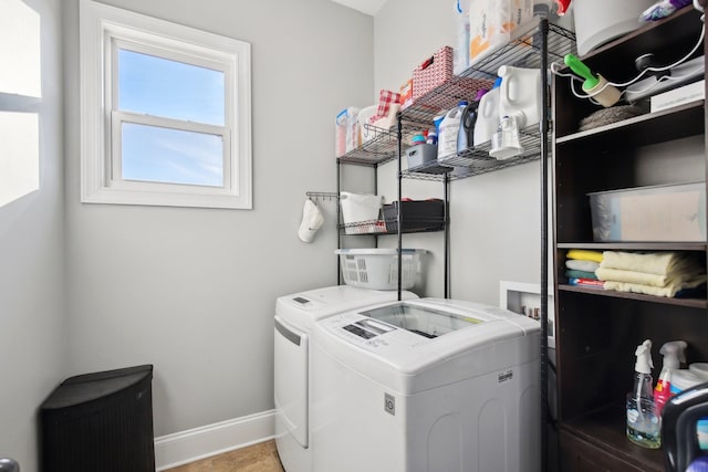 washroom featuring independent washer and dryer