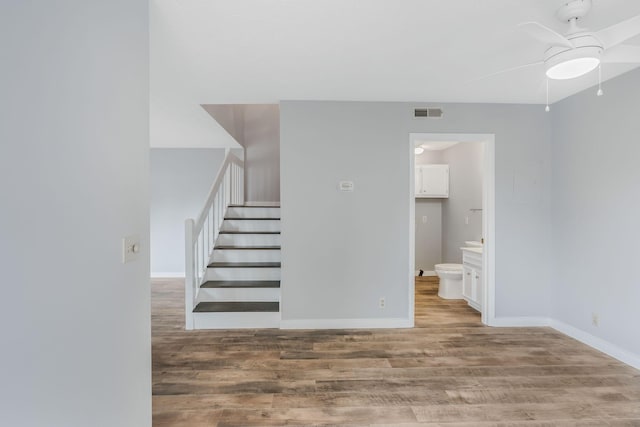 214 Cedarwood Ln Unit 214, Madison, TN 37115 - stairway with a ceiling fan and wood finished floors