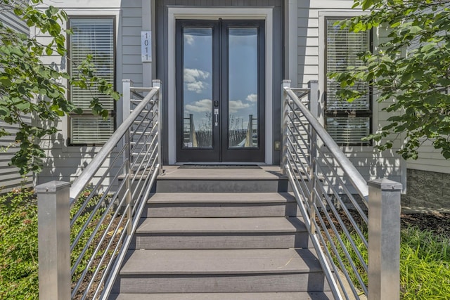 entrance to property with french doors