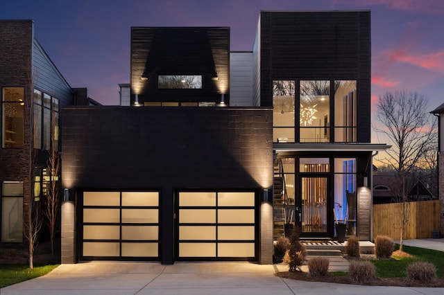 contemporary house with a garage